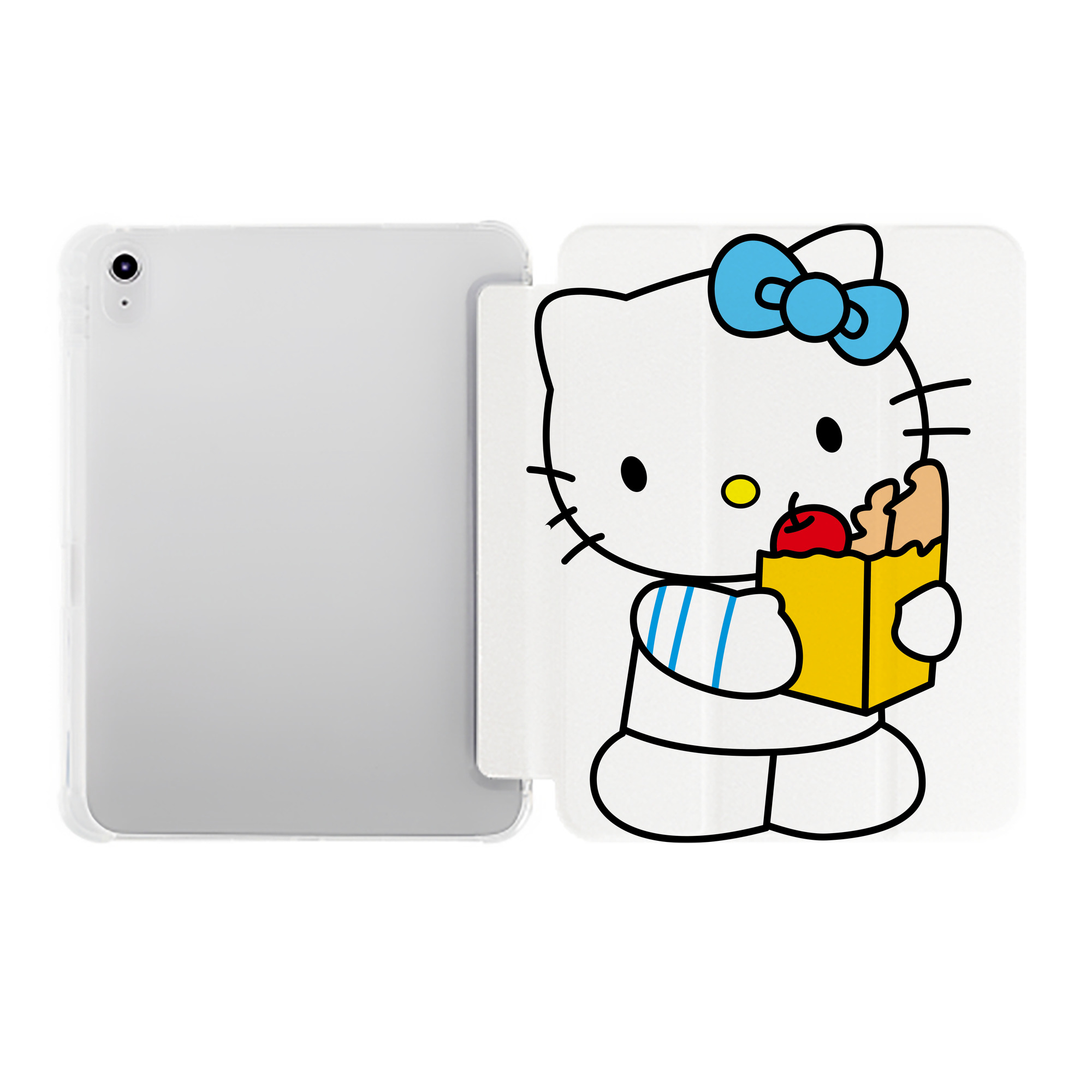 （画像用） Hello Kitty ハローキティ IPad ケース ペン収納付き 三つ折りスタンド PUレザー×シリコン 対応機種9.5/10.5/10.9インチ